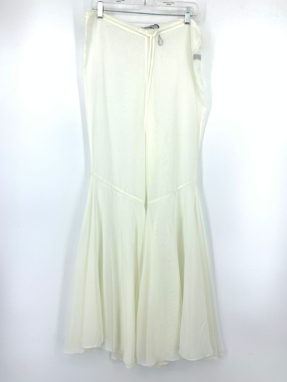 Bumpsuit The Chiffon Flare Leg Pant Womens Size Small Signature Ivory Sheer